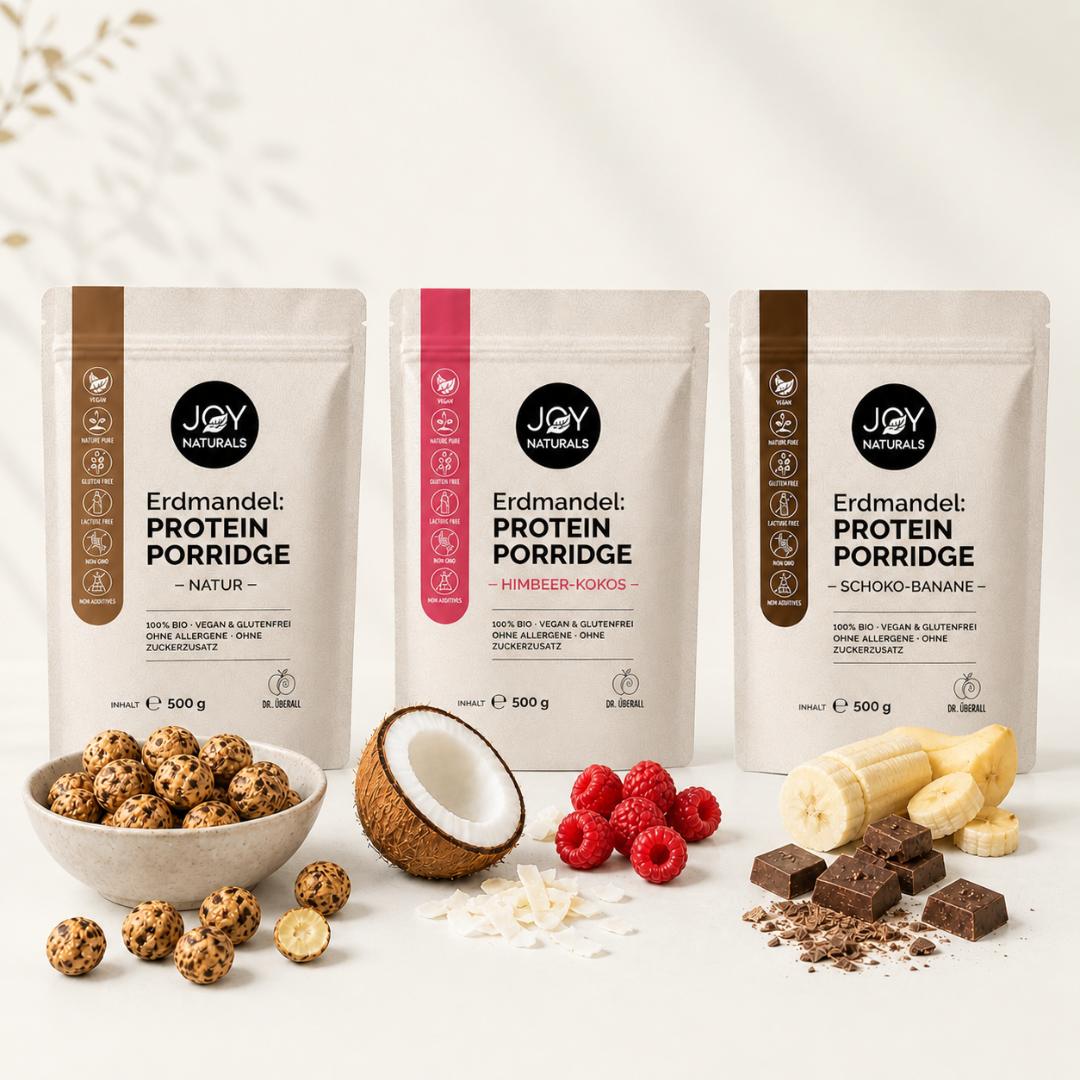 Erdmandel Porridge Sorten Bundle – alle Geschmacksrichtungen im Überblick