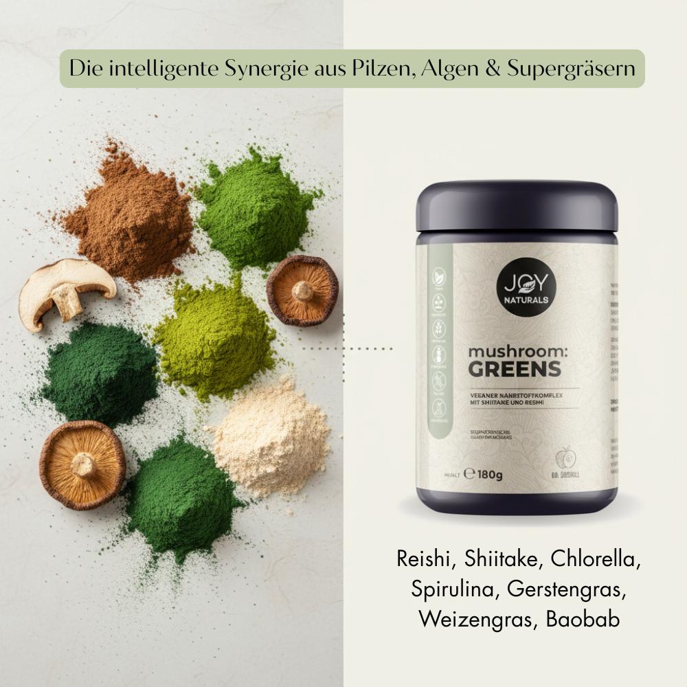 Die intelligente Synergie aus Pilzen, Algen & Supergräsern
