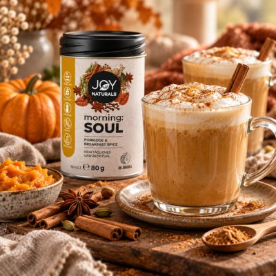 Cremiger Pumpkin Spice Latte mit morning:SOUL – dein herbstlicher Wohlfühlmoment