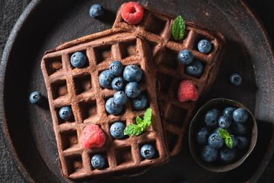 Carob-Protein Schoko Waffeln - ausgewogen für Lung-Tripa- und Beken-Typen 🔥🌬🌍