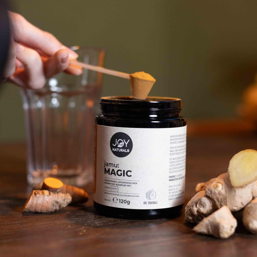 jamu:MAGIC – Lifestyle Anwendung, jamu:MAGIC – Pulver Nahaufnahme