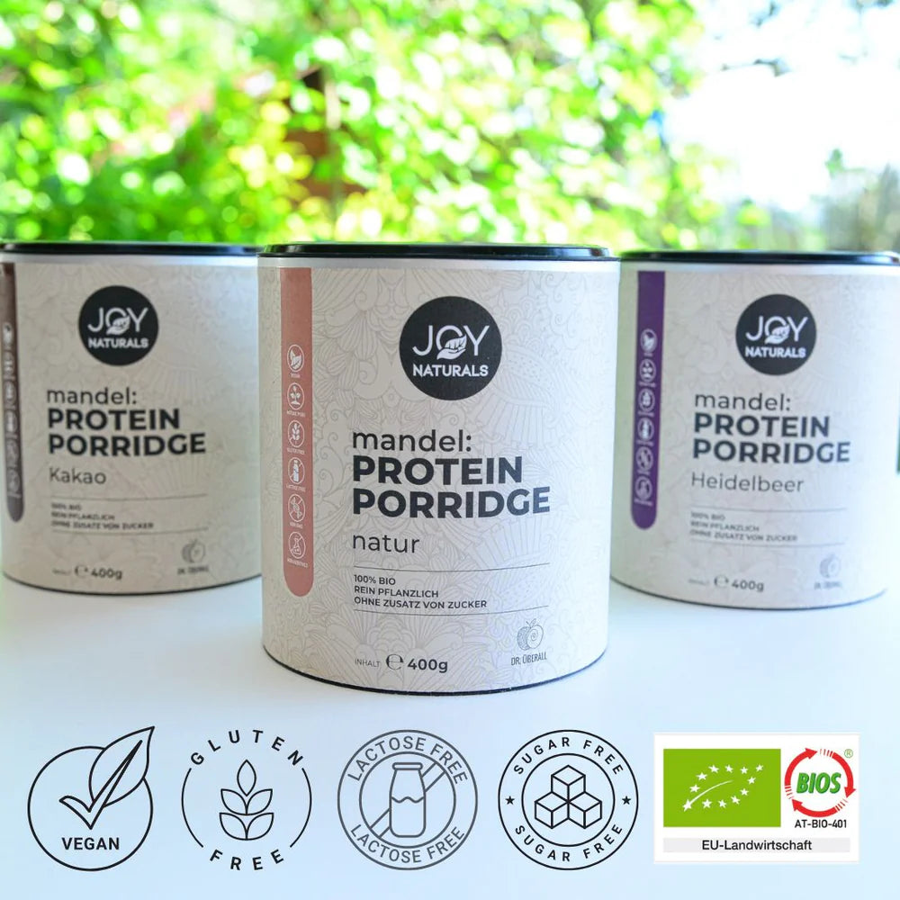 Gesundheits-Bundle (enthält: Bio Protein Porridge in drei Geschmacksrichtungen, bitter:PRO, mineral:HEROS, Kokos Protein Bio)