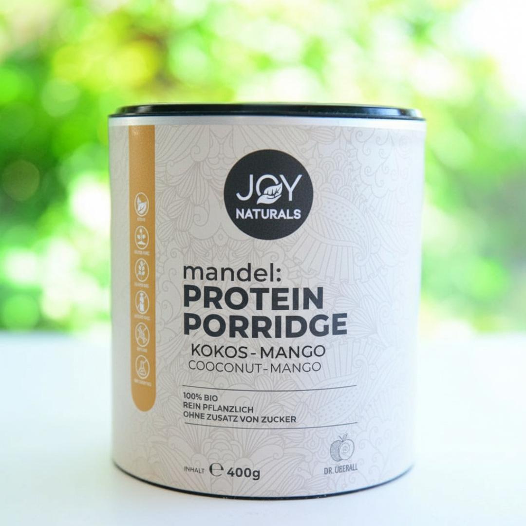 Fruchtiges Protein Porridge Mango-Kokos